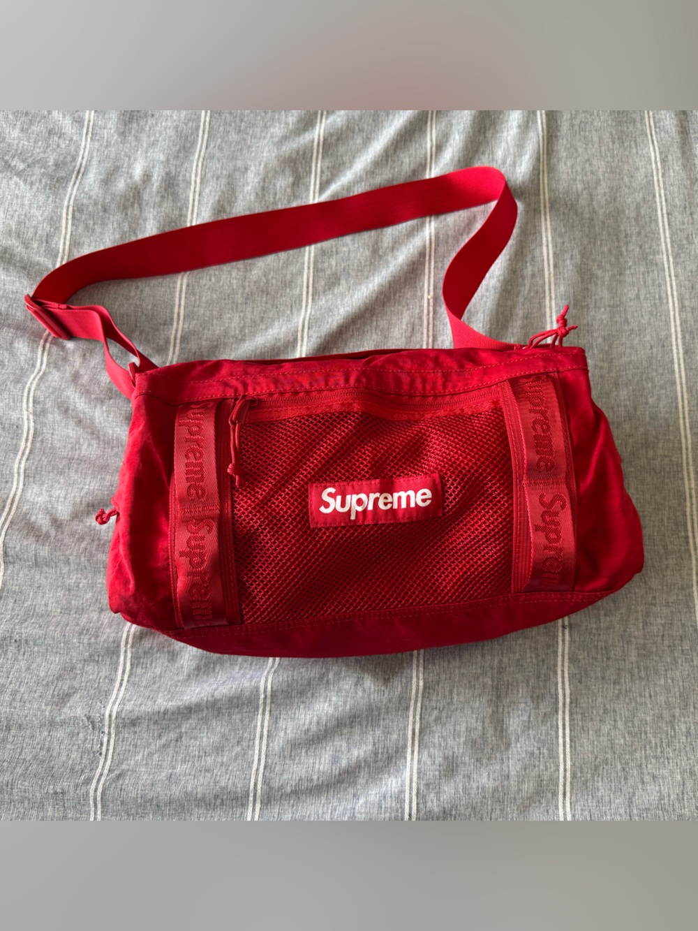 Supreme Red Mesh Shoulder Bag